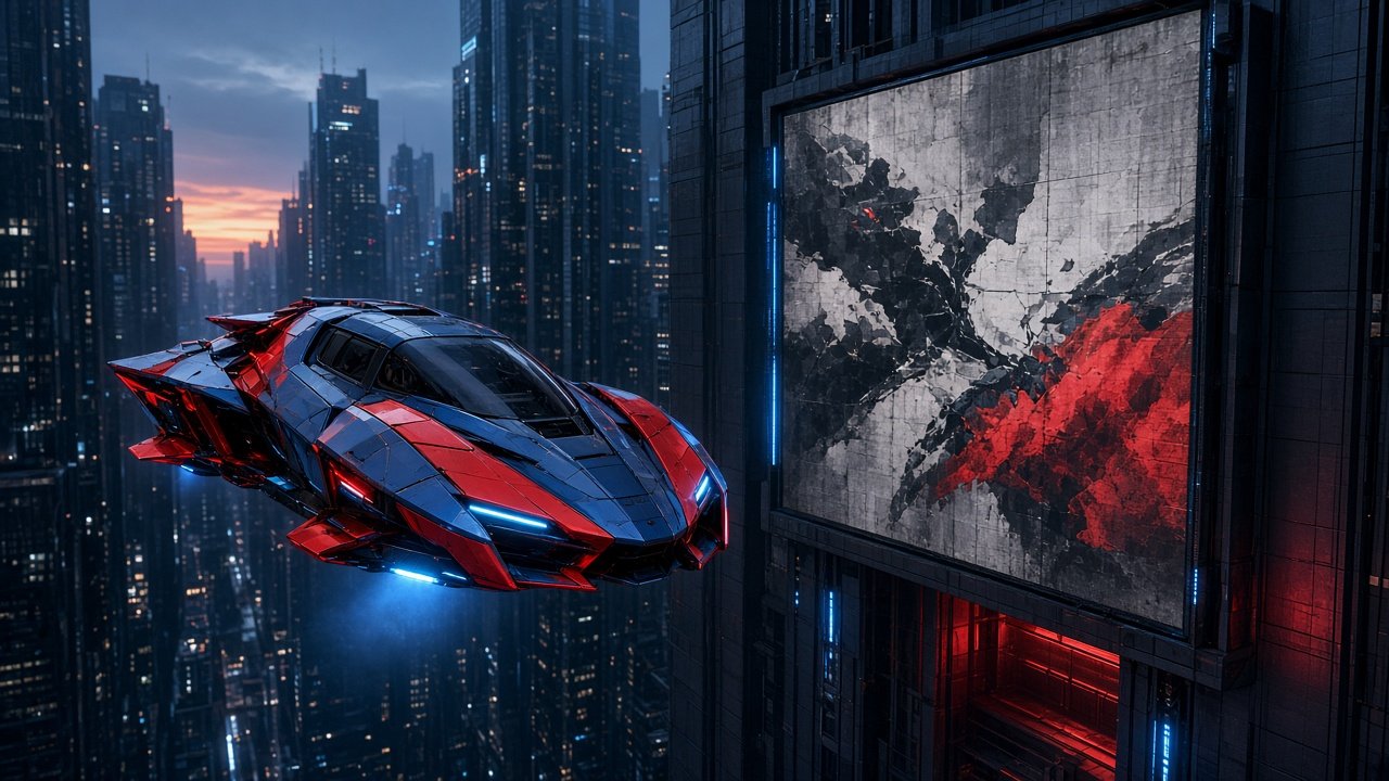 City billboard featuring Super Roadster