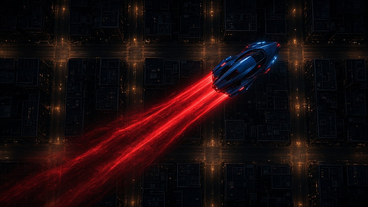 Night trail of Super Roadster