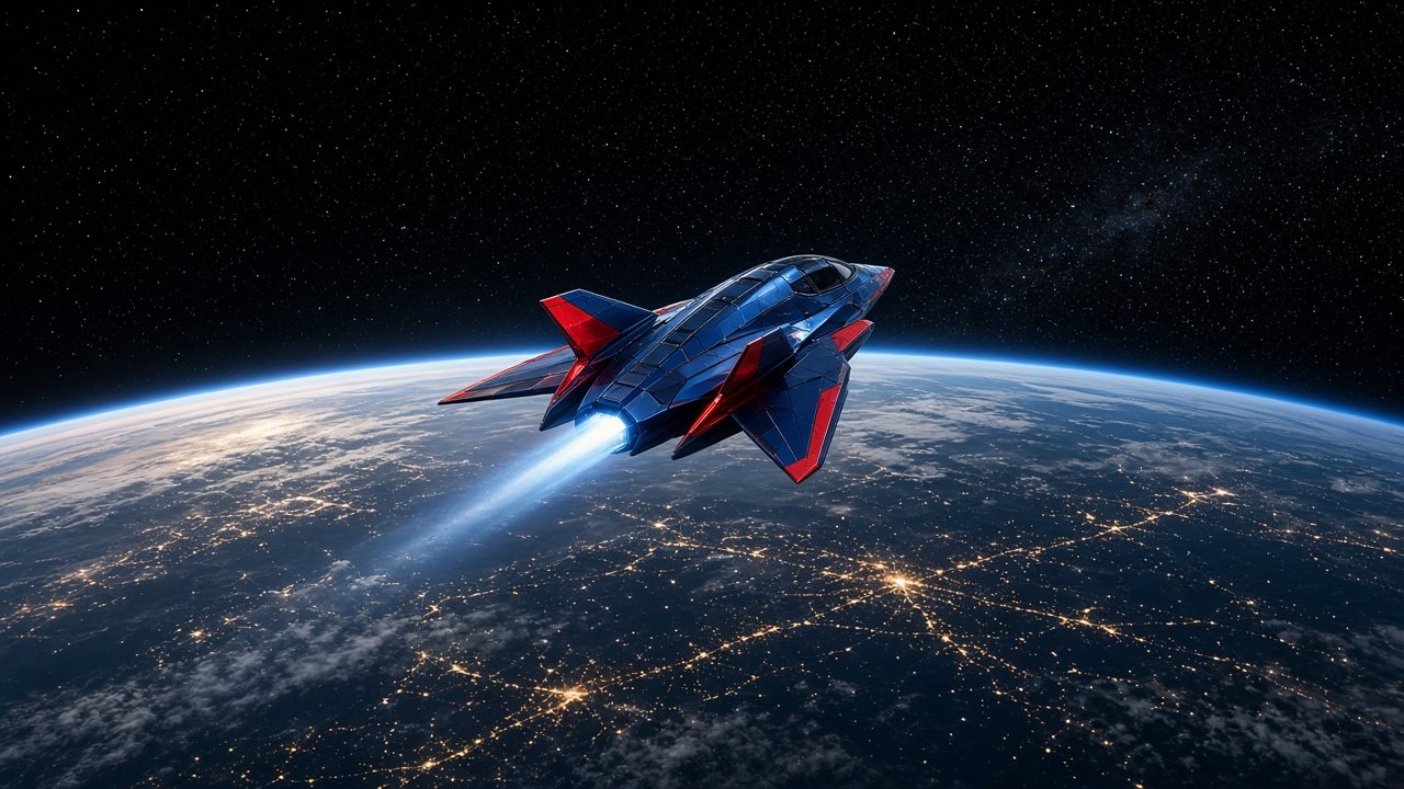 Super Roadster in Earth orbit